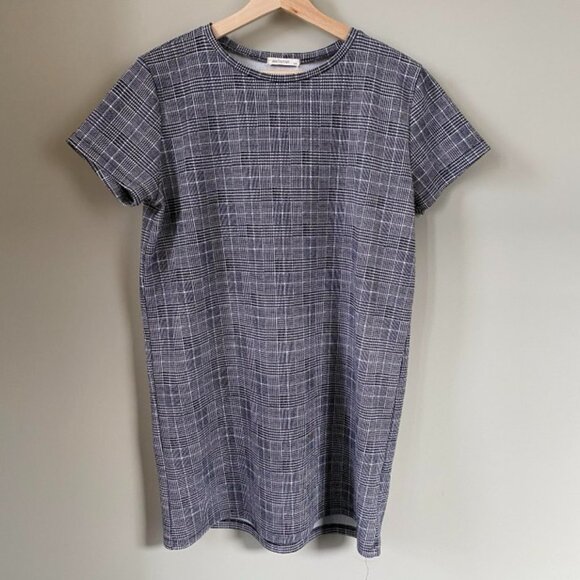 Antistar Black and White Plaid T-Shirt Minidress Large - Picture 2 of 8